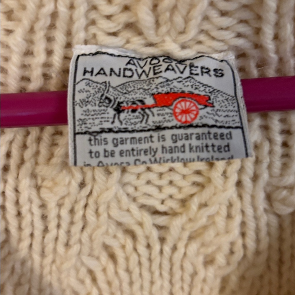 Avoca Handweavers wool zip front sweater. Small - Picture 2 of 10